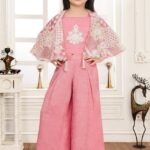 💖 Exquisite Pink Palazzo Set with Handcrafted Jardoshi Work