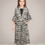 Zebra Print Plazo Pair for Girls – Black & White Party Wear