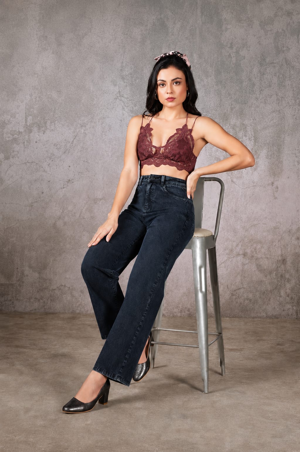 WhatsApp Image 2026-06-26 at 5.09.36 PM Trendy High-Rise Z Black Relaxed Fit Wide-Leg Denim Pants - FJ-101 - Image 1