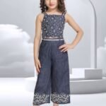 Girls Fashion Embroidered Two-Piece Set - 2418