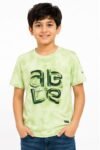 Boys' Mint Green Tie-Dye Printed Cotton T-Shirt – "ABLE" Graphic Crew Nec-651 Tee