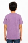 Boys' Lavender Purple Paint Splatter T-Shirt – Cool Bear Graffiti Graphic Cotton Tee-4433 M - Image 3