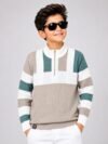 Kids' Trendy Block-Pattern Knit T-Shirt-8611