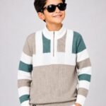 Kids' Trendy Block-Pattern Knit T-Shirt-8611