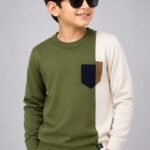 Boys' Dual-Tone Color-Block Knit T-Shirt with Pocket-8630