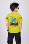 Boys' Lime Yellow Graphic Print T-Shirt-7320 - Image 2