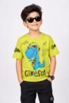 Boys' Lime Yellow Graphic Print T-Shirt-7320