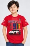 Boys' Red Porsche Graphic Print T-Shirt-9600