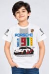 Boys White "Porsche 911 GT3 RS" Racing Graphic T-Shirt-9600