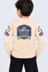 Boys Beige "Racechamp" Off-Road Jeep Printed Full-Sleeve T-Shirt-9872 - Image 2