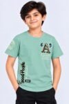 Boys' Pista Green Typographic Graphic T-Shirt-9523 (Copy)