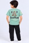 Boys' Pista Green Typographic Graphic T-Shirt-9523 (Copy) - Image 2