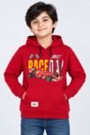 Boys Red "Race Day" Formula 1 Printed Hooded tshirt-9784
