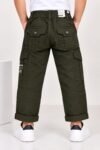 Boys' Urban Olive Green Utility Cargo Trousers#3249 - Image 2