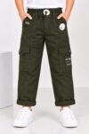 Boys' Urban Olive Green Utility Cargo Trousers#3249