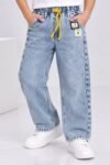 Boys' Light Acid Wash Denim Jogger Jeans#9661