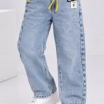 Boys' Light Acid Wash Denim Jogger Jeans#9661