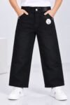 Kids Stylish Black Denim Pants with Belt #3289