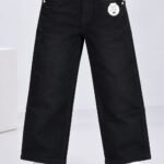 Kids Stylish Black Denim Pants with Belt #3289