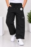 Kids Stylish Black Cargo Pants #3209
