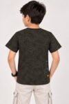 Boys Stylish Dark Grey Embroidered Graphic T-Shirt #8066 - Image 2