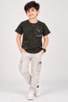 Boys Stylish Dark Grey Embroidered Graphic T-Shirt #8066 - Image 3
