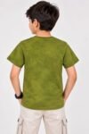 Boys Stylish Olive Green "MNLIAD 1992" Graphic Print T-Shirt #8064 - Image 2
