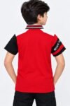 Boys' Colorblock Polo red tshirt-5487 - Image 2