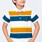 Boys' Multi-Stripe Cotton Polo T-Shirt #5488