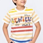 Boys' Graphic Striped Casual T-Shirt #7367