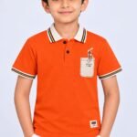 Kids Stylish Orange Polo T-Shirt #1841