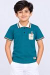 Kids Stylish Rama Green Polo T-Shirt #1841