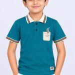 Kids Stylish Rama Green Polo T-Shirt #1841